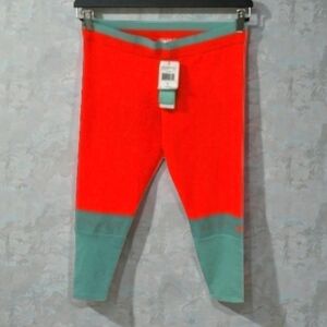 Adidas Stellasport NWT Capri Leggings Mid-Rise Orange Mint Large